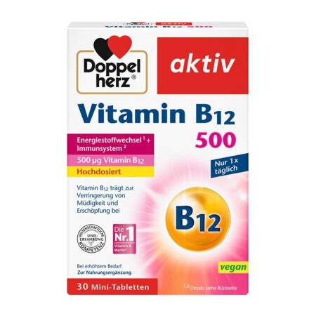 DOPPELHERZ B12-vitamiin 500, 30 tabletti