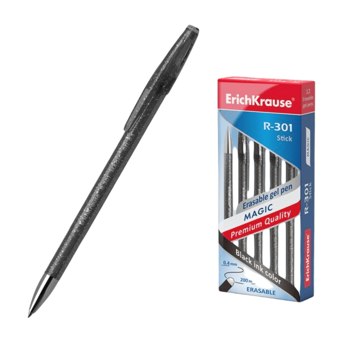 Geelikynä Magic Gel Stick 0.5, musta, kirjoitettava, poistettava