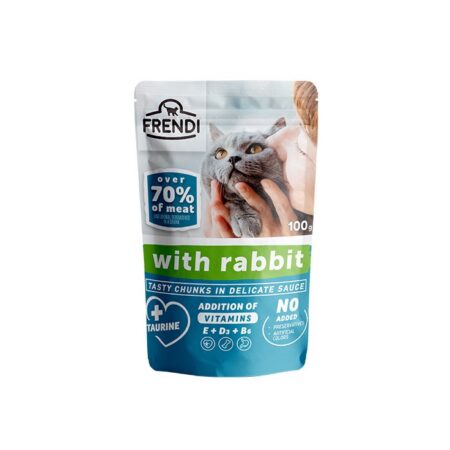 Kissanruokapaloja kastikkeessa kaninlihaa 100g