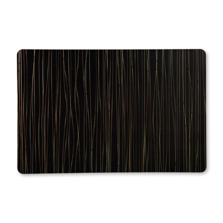 Lauamatt 43,5x28cm must/kollased triibud