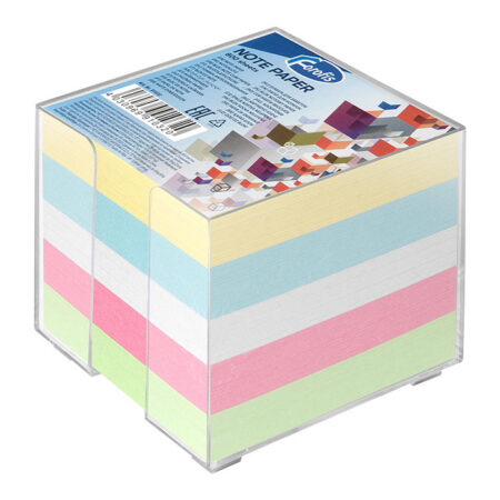 Märkmekuup 8,5x8,5 cm värviline Forofis, 800 lehte plasttopsis