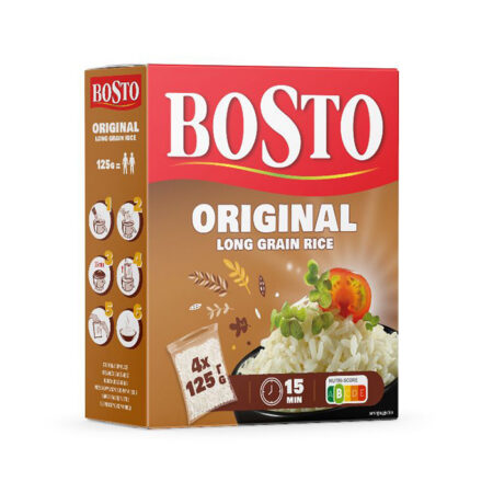 Pikateraline riis 4 x 125 g, BOSTO, 500 g