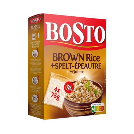 Pruun riis & spelta & quinoa, BOSTO, 4x75g