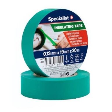 SPECIALIST+ isolatsiooniteip, 0,13 x 19 mm, roheline, 20 m