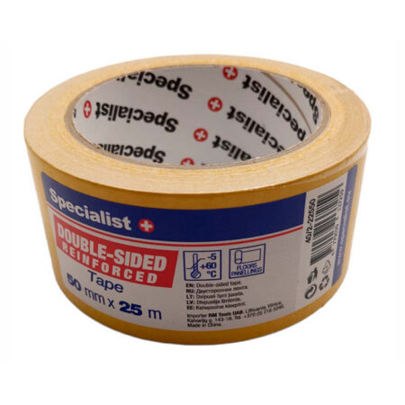 SPECIALIST+ kaksipuolinen vahvistettu teippi, 50 mm x 25 m