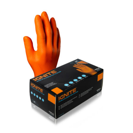 IGNITE oranssit vahvat nitriilikäsineet 50kpl - L