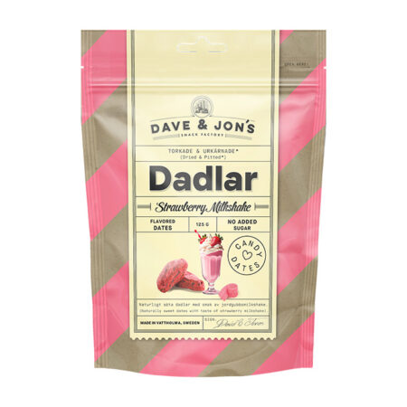 Dave & Jon’s maitsestatud datlid “Strawberry Milkshake” 125g