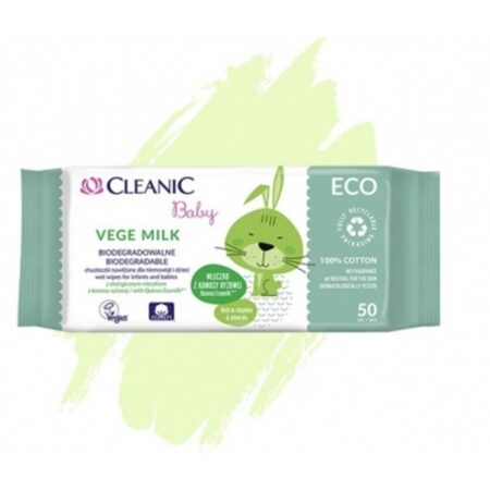 Cleanic ECO Vege Milk kosteuspyyhkeet vauvoille ja lapsille 3X50kpl.