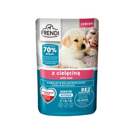 Koiranruoka JUNIOR vasikanlihapalat kastikkeessa 100g