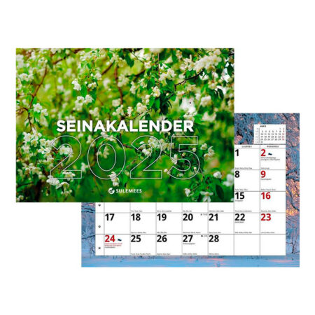 Lihtne seinakalender, 240 x 165mm, klamberköide