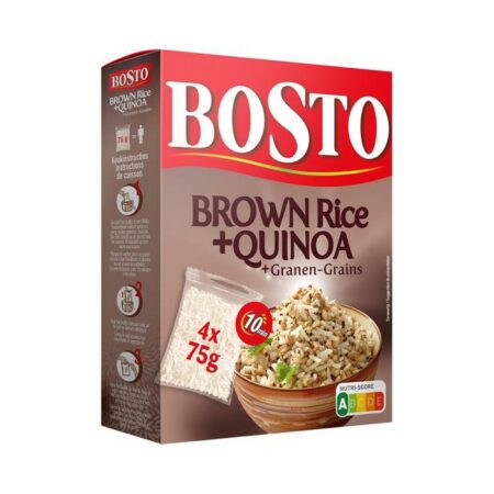 Pruun riis & quinoa & teravili, BOSTO, 4x75g